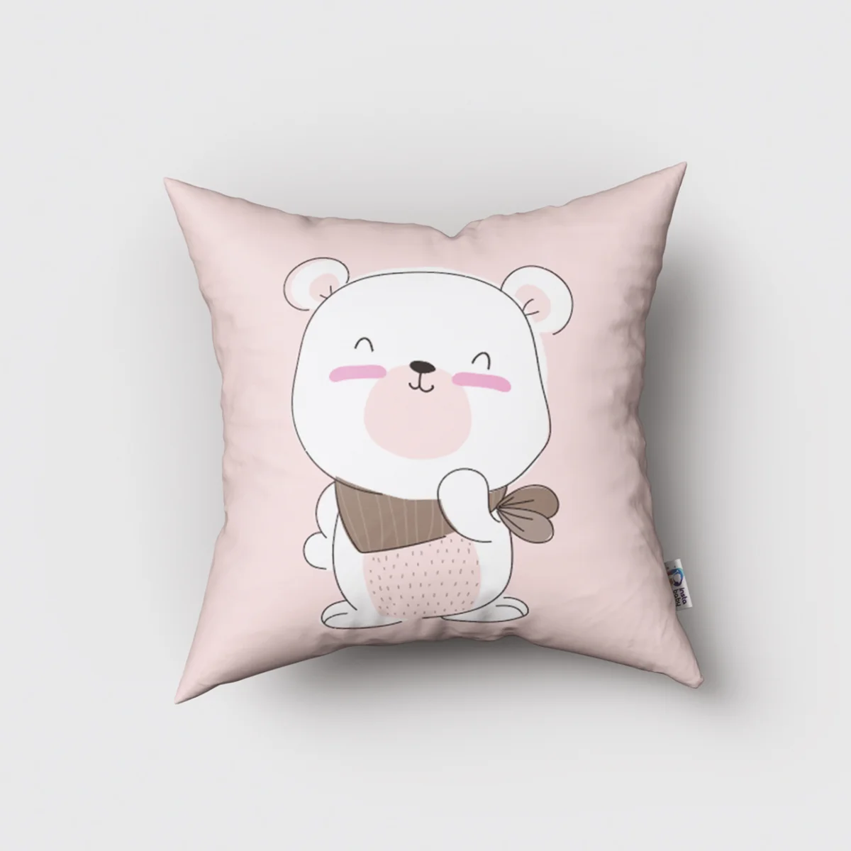 Ayı Kırlent Kılıfı | Yeşil Ayılar, yıldızlar Desenli